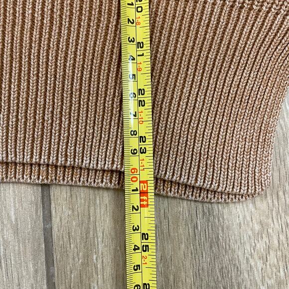 Aerie Oversized Ribbed Half Zip Sweater Tan Cotton Knit NWT XXS - Picture 6 of 11